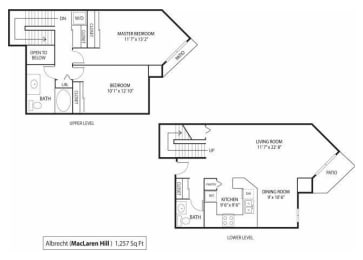 2 beds, 1.5 baths, 1,257 sqft, $2,318