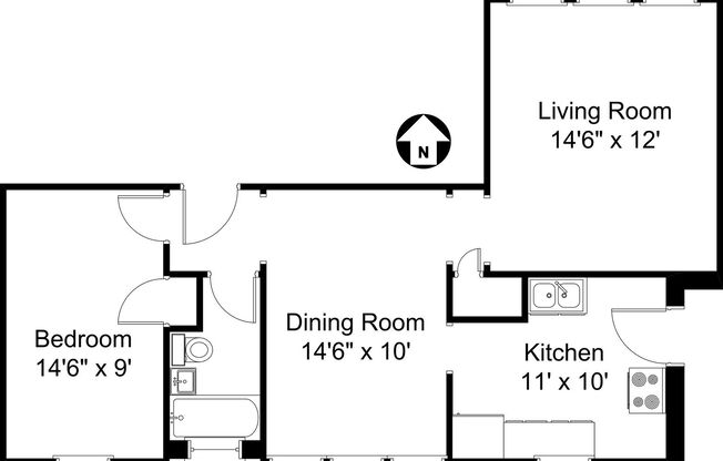 1 bed, 1 bath, 925 sqft, $2,300, Unit 1337 3A