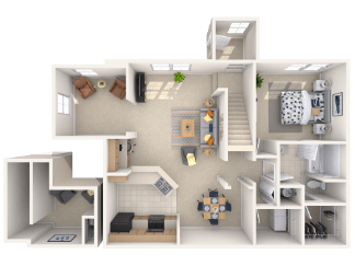 1 bed, 1 bath, 1,303 sqft, $2,384