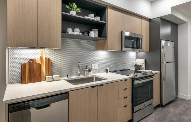 1 Bedroom Model Kitchen - Coen & Columbia