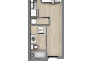 Studio, 1 bath, 351 sqft, $1,299, Unit 104