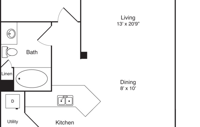 1 bed, 1 bath, 750 sqft, $2,550, Unit 416
