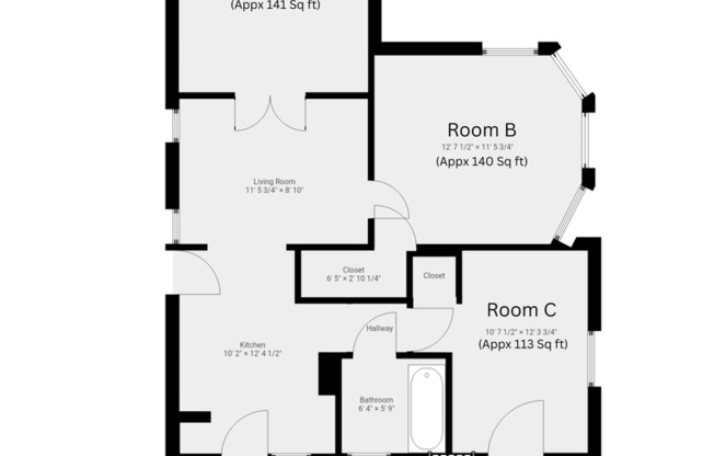 1 bed, 1 bath, $795, Unit Unit 1 - Room A