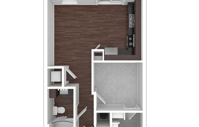 Studio, 1 bath, 608 sqft, $1,290