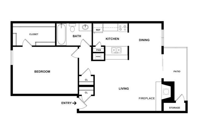 1 bed, 1 bath, 692 sqft, $989