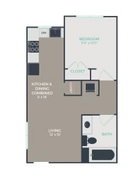 1 bed, 1 bath, 624 sqft, $1,483