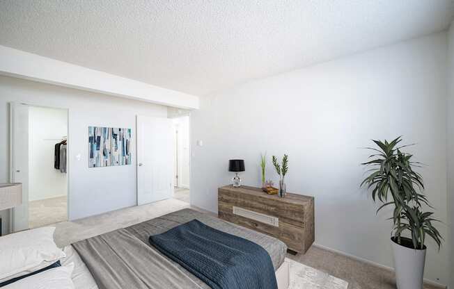 a bedroom with a bed and a dresser at Kirkwood Meadows, Pocatello, ID 83201