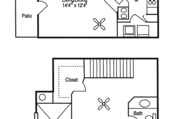 1 bed, 1.5 baths, 715 sqft, $1,025