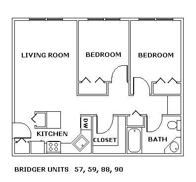 2 beds, 1 bath, 768 sqft, $1,035, Unit 57