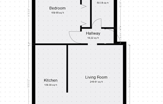 1 bed, 1 bath, 558 sqft, $1,850