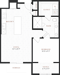 1 bed, 1 bath, 788 sqft, $1,915