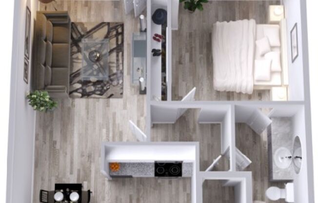 1 bed, 1 bath, 673 sqft, $895, Unit 6