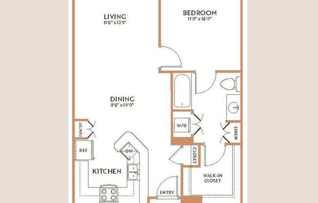 1 bed, 1 bath, 883 sqft, $2,280, Unit 1603