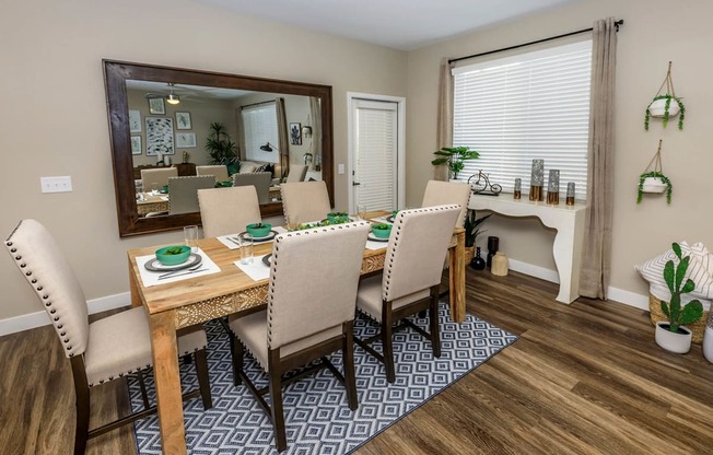 Wooden dining table at Level 25 at Sunset by Picerne, Las Vegas, 89113