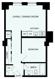 1 bed, 1 bath, 490 sqft, $1,830