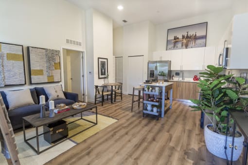 Living Room With Kitchen View at Bay Village1, Palmetto Bay, FL, 33157