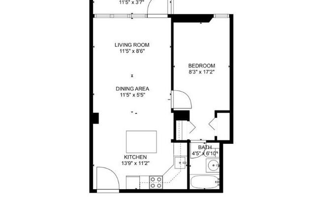 1 bed, 1 bath, 493 sqft, $3,000, Unit 704