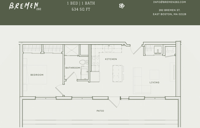 1 bed, 1 bath, 627 sqft, $3,550, Unit 509
