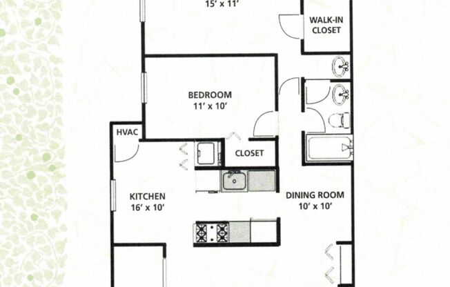 2 beds, 1 bath, 978 sqft, $2,455, Unit 01-01-05