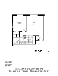 1 bed, 1 bath, 440 sqft, $841