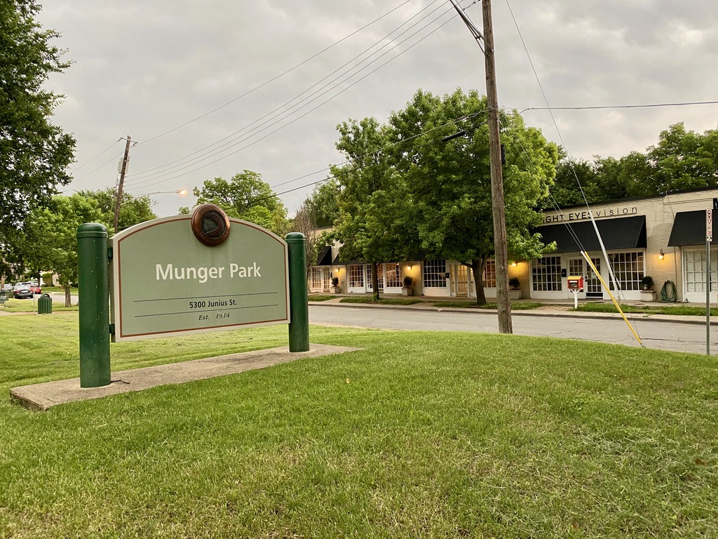 Munger Park and Storefronts on Junius Street