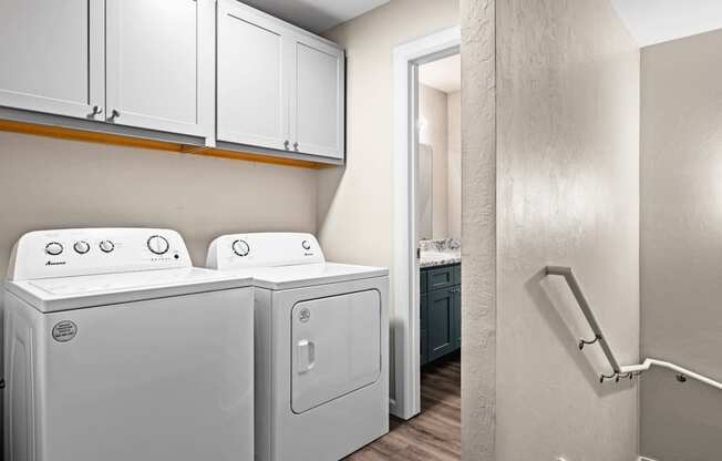 our apartments have a spacious laundry room with a washer and dryer at Diamond Ridge Townhomes, Oklahoma City Oklahoma