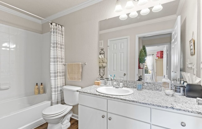 a bathroom with a sink toilet and bathtub