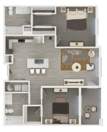 2 beds, 2 baths, 1,022 sqft, $2,019