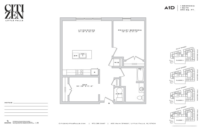 1 bed, 1 bath, 898 sqft, $2,532, Unit 107