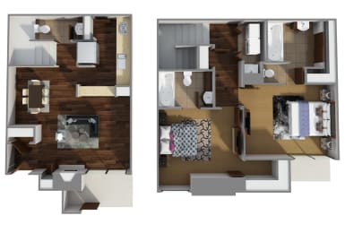 2 beds, 2.5 baths, 905 sqft, $1,399
