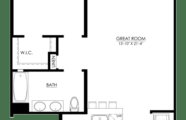 1 bed, 1 bath, 847 sqft, $2,858, Unit 7405