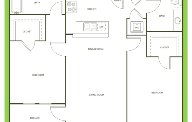 2 beds, 2 baths, 1,084 sqft, $2,599