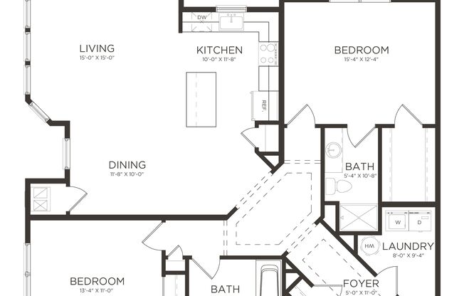 2 beds, 2 baths, 1,416 sqft, $3,350