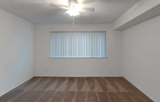 This is a photo of the bedroom in the 751 square foot 1 bedroom, 1 bath apartment at Woodbridge Apartments in Dallas, TX.