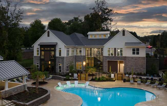 View of Clubhouse at Sunset