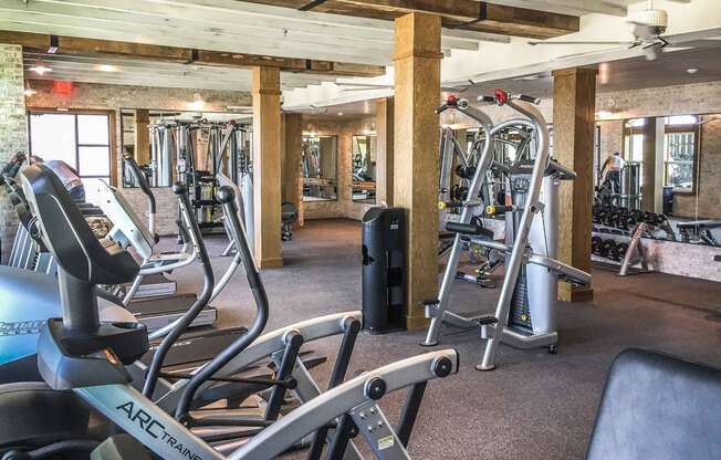 The Crosby at The Brickyard fitness center Dallas Fort Worth Apartments with indoor gym