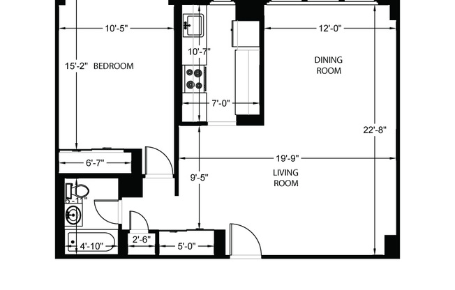 1 bed, 1 bath, 700 sqft, $2,800, Unit 10P