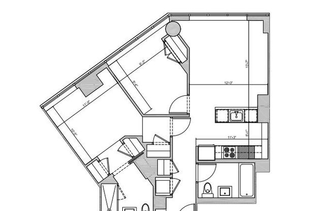 1 bed, 2 baths, 888 sqft, $7,019, Unit 1011