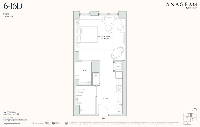 Studio, 1 bath, 497 sqft, $5,193