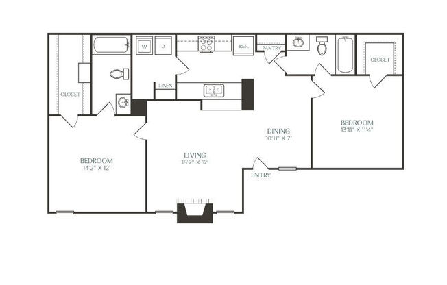 2 beds, 2 baths, 1,000 sqft, $1,002
