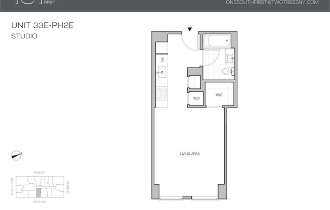 Studio, 1 bath, $4,425, Unit 42G