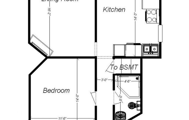 1 bed, 1 bath, 585 sqft, $945, Unit 1850 Morningside Ave. #1