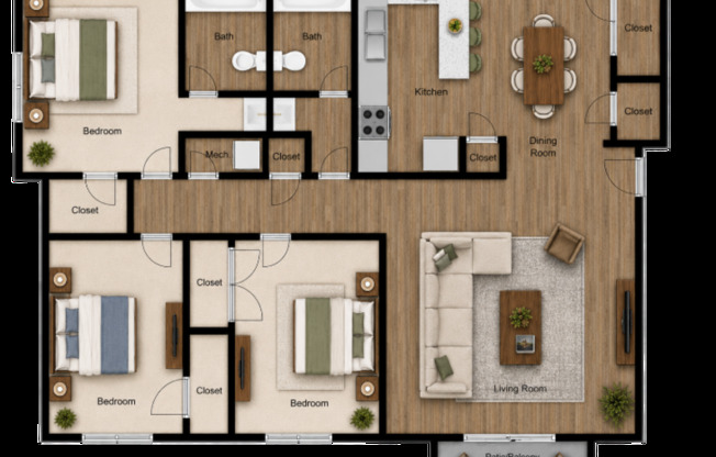 3 beds, 2 baths, 1,220 sqft, $1,750