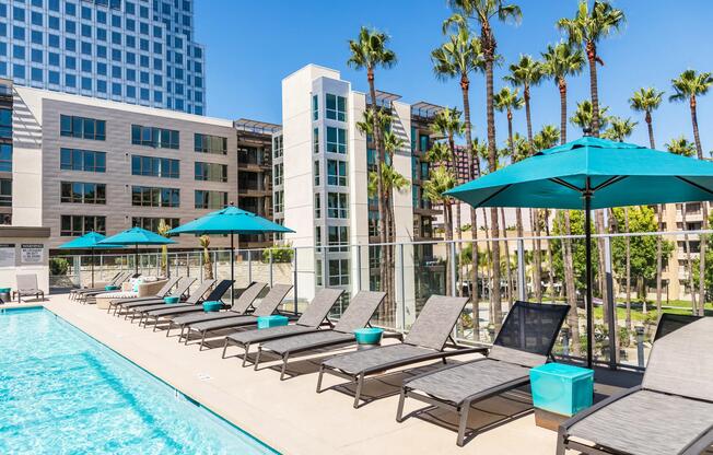 Chaise lounge area offering easy access to the pool and fresh air.