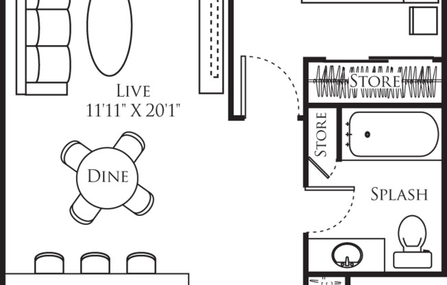 1 bed, 1 bath, 711 sqft, $2,255, Unit 408