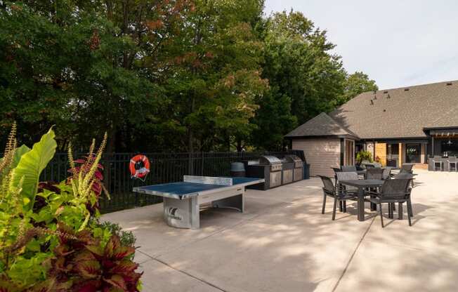 Poolside ping pong table