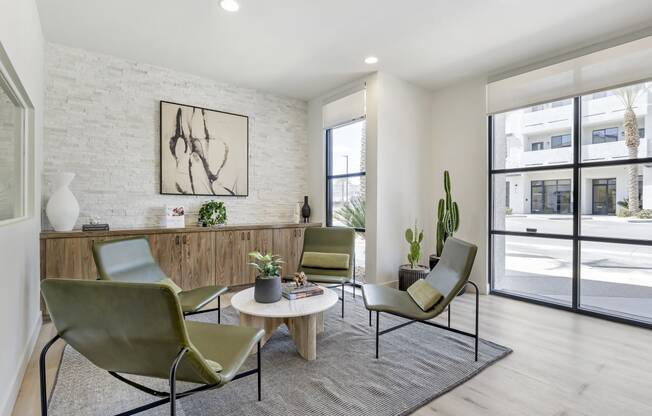 The leasing office at The Michael B offers a warm and welcoming atmosphere, designed to make every visitor feel at ease.