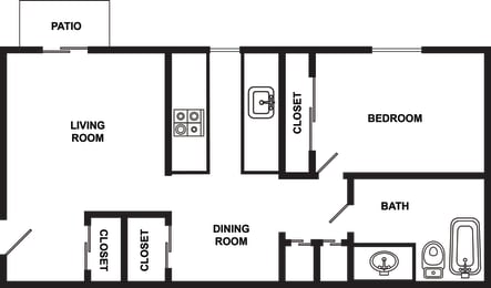 1 bed, 1 bath, 600 sqft, $1,495