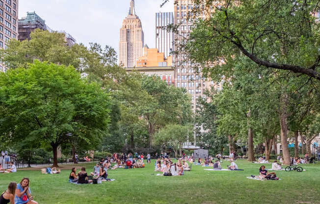 Enjoy the fresh air at Madison Square Park.
