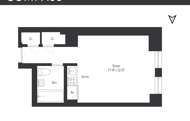 Studio, 1 bath, $2,400, Unit 1711